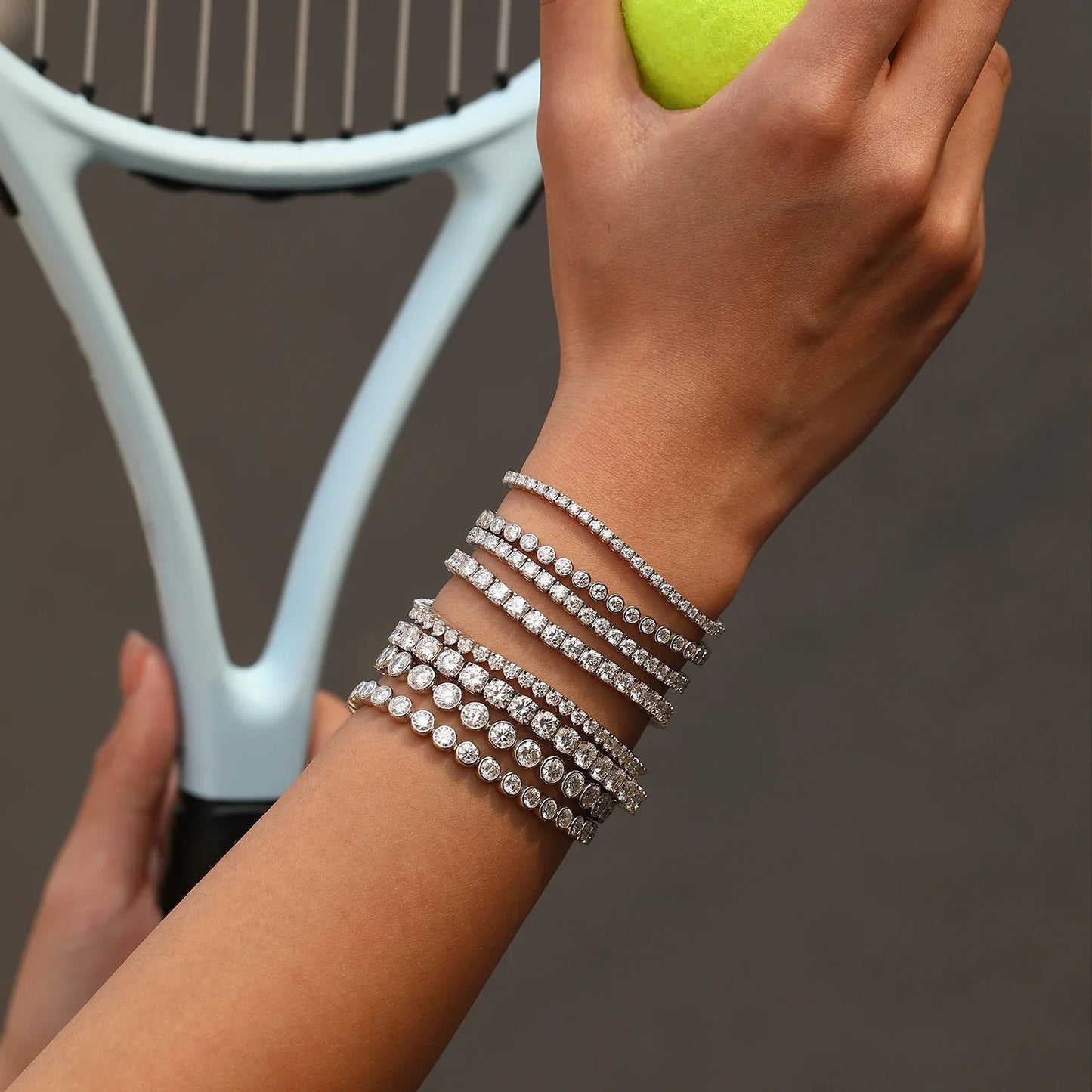 D VVS1 Moissanite Tennis Bracelet 925 Sterling Silver Single Row Classic with Box Bracelets for Women Man Fine Jewelry