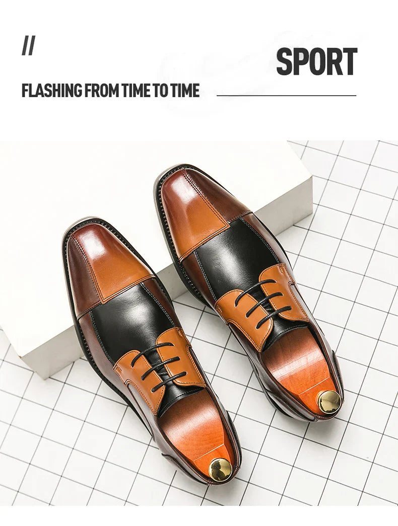 Trend Social Leather Shoes Men Classic Casual Business Leather Shoes Retro Men's Dress Shoes High Quality Office Wedding Leather