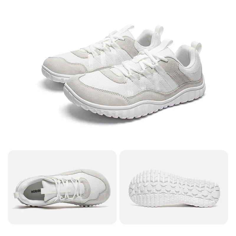 Unisex Wide Toe Sneakers Mesh Breathable Walking Shoes Non Slip Lace Up Sneakers