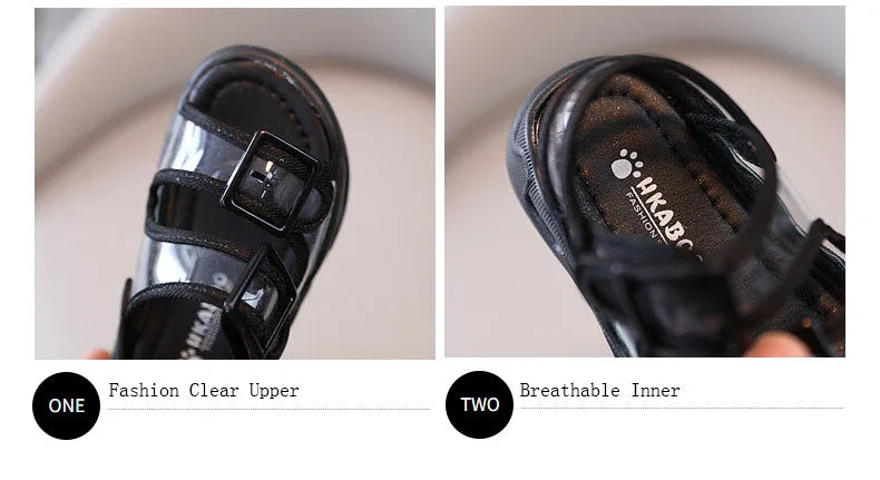 Clear Upper Children Sports Shoes Flat Sandals 2026 Summer Canvas Baby Boy Sandals Breathable Toddler Girls Shoes Kids I04224
