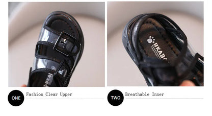 Clear Upper Children Sports Shoes Flat Sandals 2026 Summer Canvas Baby Boy Sandals Breathable Toddler Girls Shoes Kids I04224