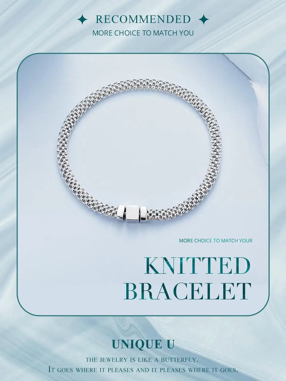 925 Sterling Silver Classic Square Buckle Bracelet Retro Braided Silver Chain Link for Women Platinum Plated Fine Jewelry