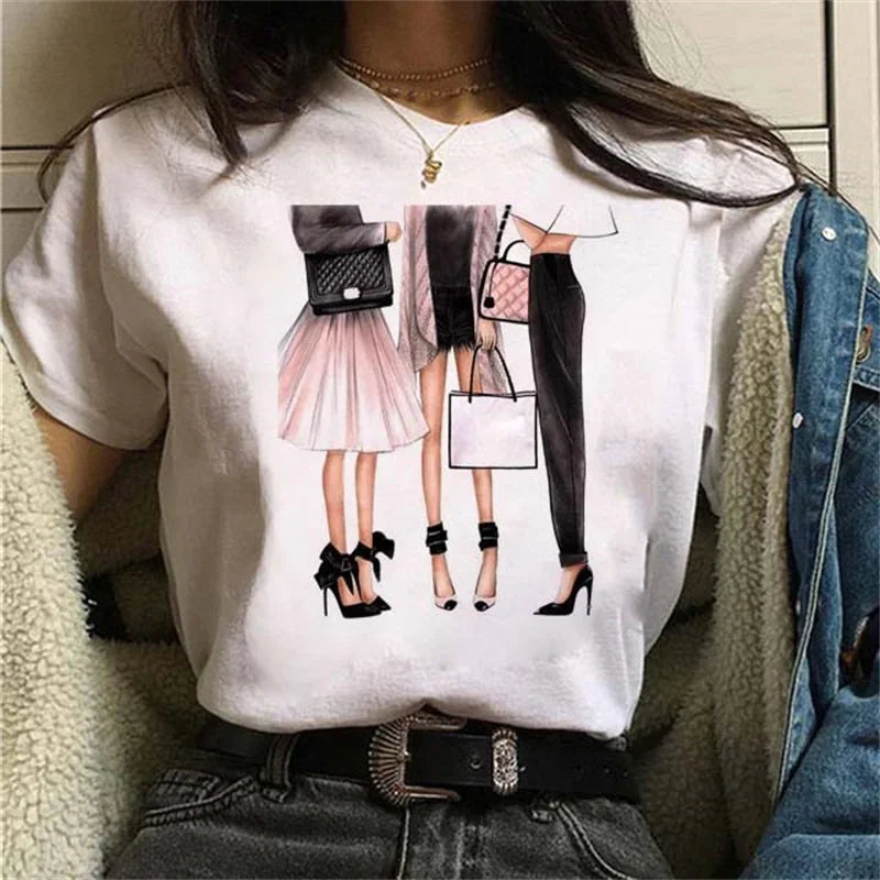 Women T Shirt London Paris New York City Travel Graphic Print Fashion Streetwear Urban Vacation Casual Short Sleeve Gothic