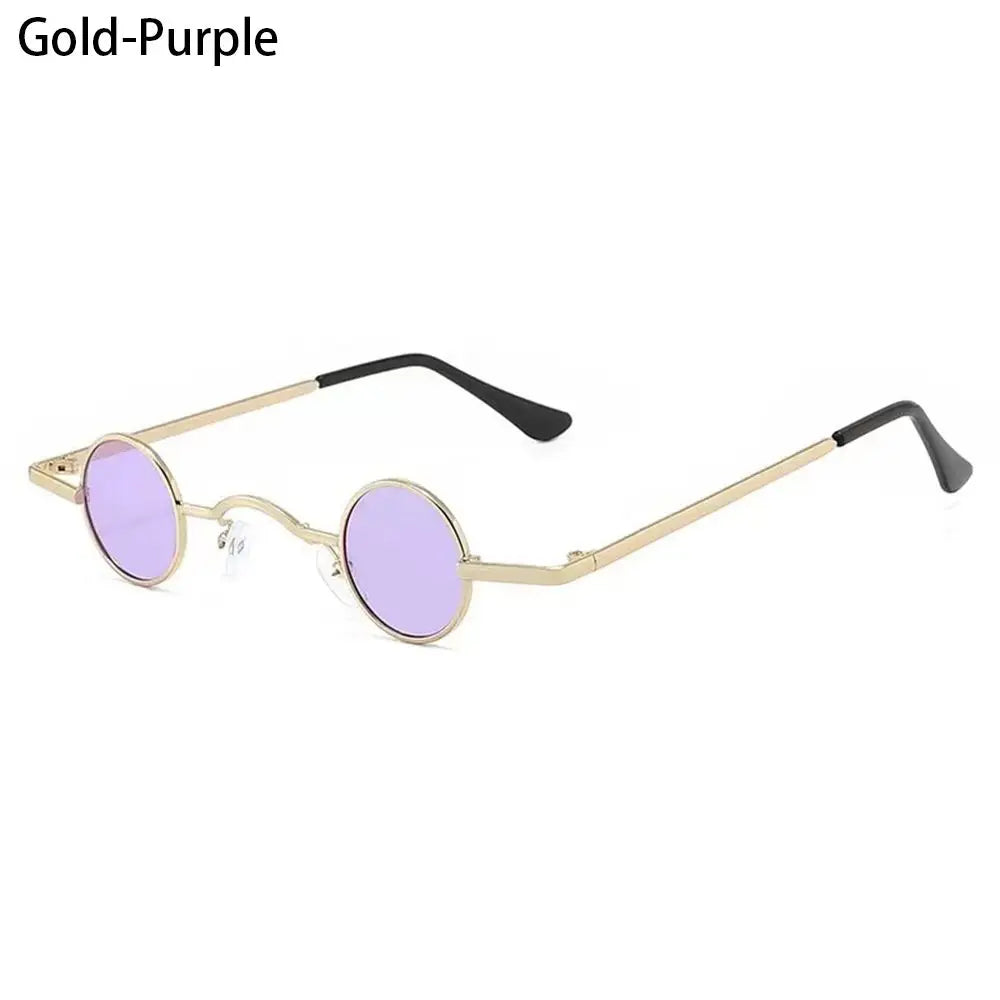 Small Round Rock Punk Sunglasses for Women Men Ultra Metal Frame Hip Hop Sun Glasses Candy Color Fashion Shades Driving Eyewear