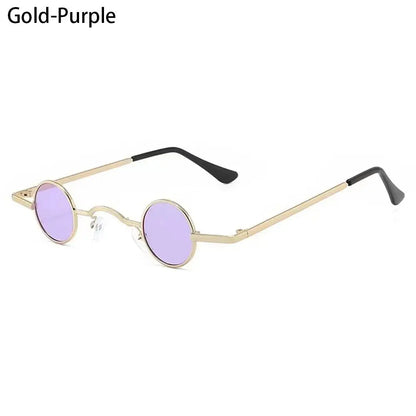 Small Round Rock Punk Sunglasses for Women Men Ultra Metal Frame Hip Hop Sun Glasses Candy Color Fashion Shades Driving Eyewear