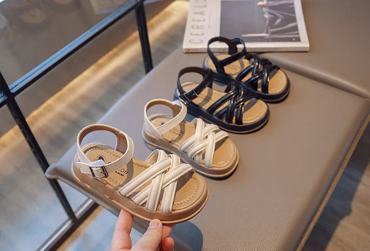 2026 Elegant Summer New Style Korean Version Princess Children's Sandals Elegant Open Toe Stylish Versatile Cute Student Sandals