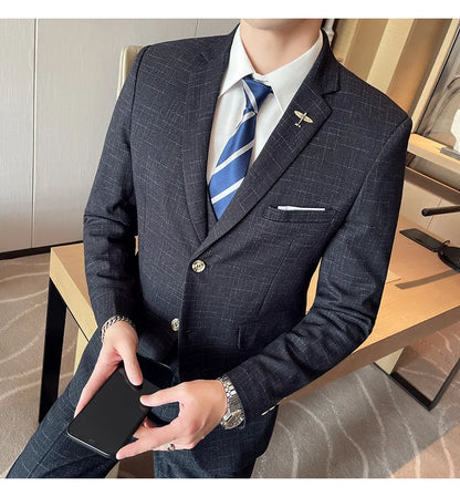 Traje De Boda De Alta Calidad Para Hombre, Traje Profesional De Negocios A La Moda, Chaleco Y Pantalones, Conjunto De 3/2 Piezas