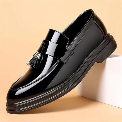Men's High Gloss Patent Penny Loafers Fashion Formal Business Casual Oxford Slip On Dress Shoes Shoe for Men