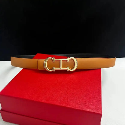 New Designed 25mm Women's Belt with Elegant Gold Letter buckle,Suitable for Daily Multifunctional Jeans Decoration Fashion belt