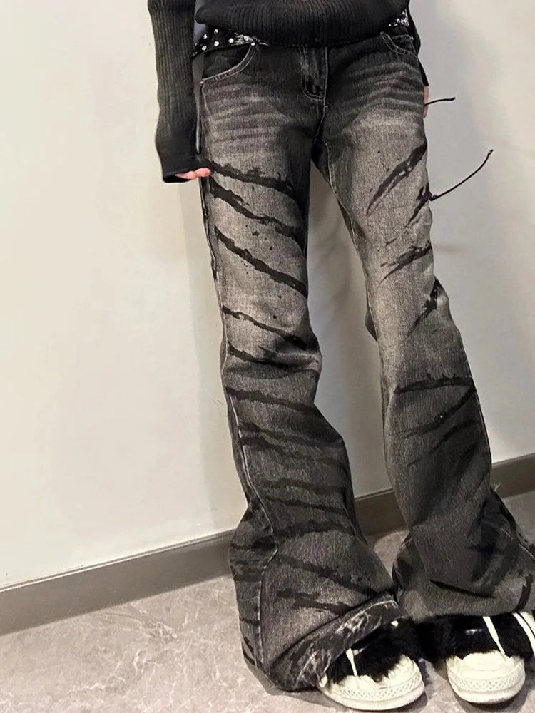 Washed Jeans for Women Y2k Fashion High Waist Wide Leg Jeans