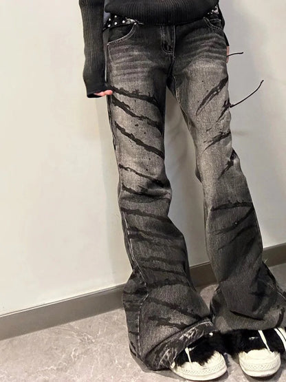 Washed Jeans for Women Y2k Fashion High Waist Wide Leg Jeans