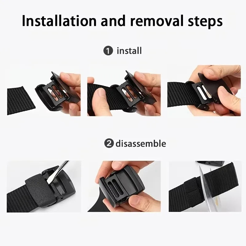 Nylon Belt Automatic Buckle Outdoor Sports Multifunctional Tactical Canvas Belts Light Comfortable Non-metal Belt For Men Women