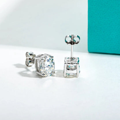 10K Gold Post 4/2/1ct Oval Cut Moissanite Stud Earrings  Anti-allergy Eearrings For Women Jewelry Wholesale