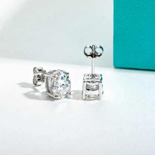 10K Gold Post 4/2/1ct Oval Cut Moissanite Stud Earrings  Anti-allergy Eearrings For Women Jewelry Wholesale