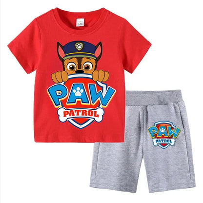 Kids Set Boys Short Sleeve T-Shirt Top+Shorts 2-Piece Outfits Boys Cartoon Suit 3-8Years Children Clothes For Summer