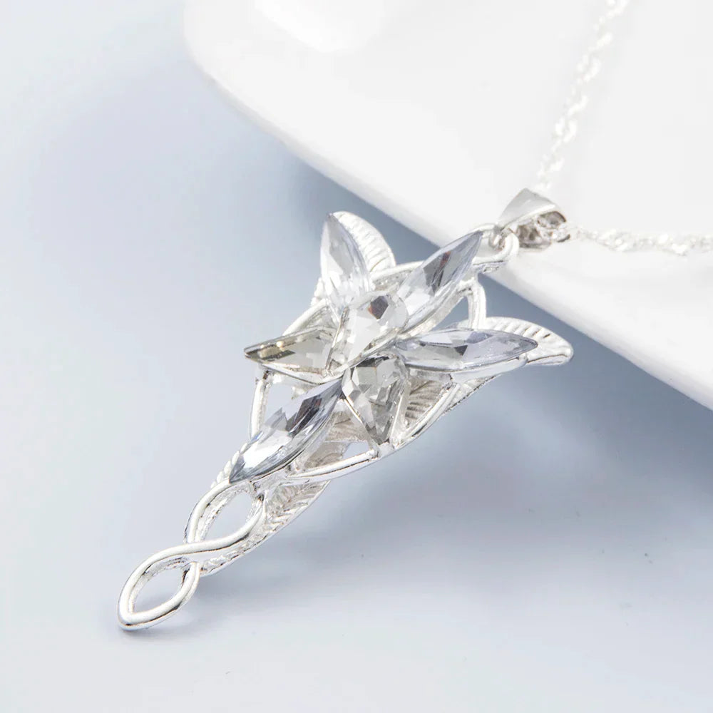 Necklace Silver Color Crystal Pendant Necklaces for Women Girl Party Jewelry Gift Jewelry