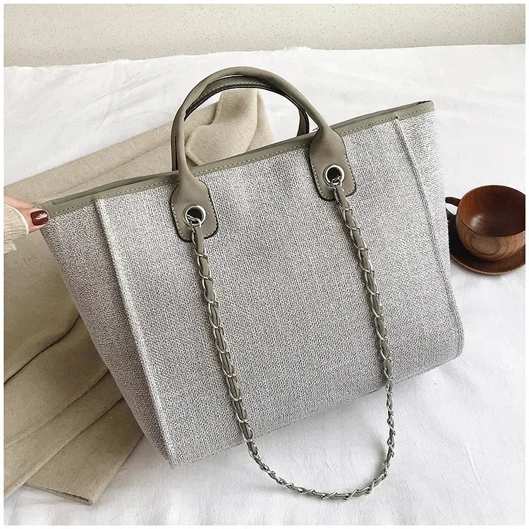 Fashion Make Up Designer Big Women's 2025 New Korean Fashion Casual Large Capacity Shoulder Crossbody Chain Tote Bag