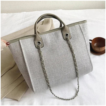 Fashion Make Up Designer Big Women's 2025 New Korean Fashion Casual Large Capacity Shoulder Crossbody Chain Tote Bag