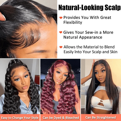42 Inch 250 Density Deep Wave Human Hair Wigs Curly Brazilian Lace Front Wigs Pre Plucked Natural Black 13X6 Hd Lace Frontal Wig