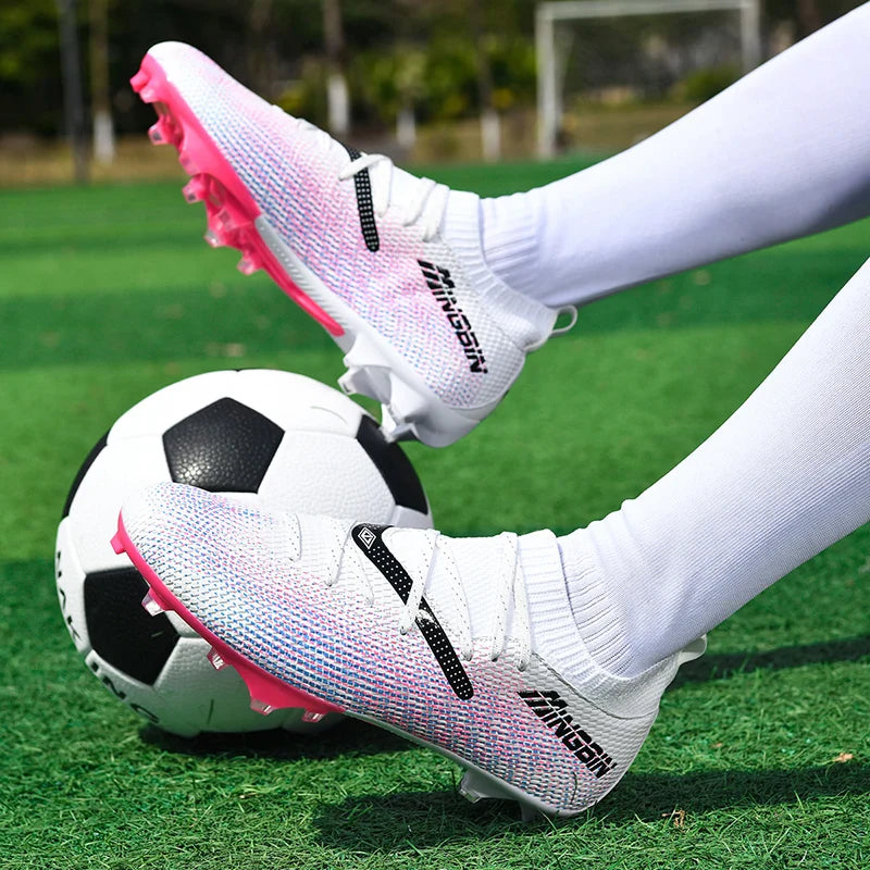 Turf Soccer Cleats Professional Men Football Boots Breathable Mesh Youth Soccer Shoes Anti Skid Male Sneakers Society Chuteira