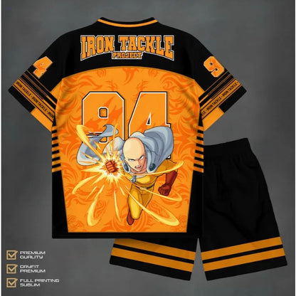 Saitama Athleisure Set One-Punch Man Anime Allover Print Adult Kids T-Shirt & Shorts Summer Quick-dry Soft Lightweight