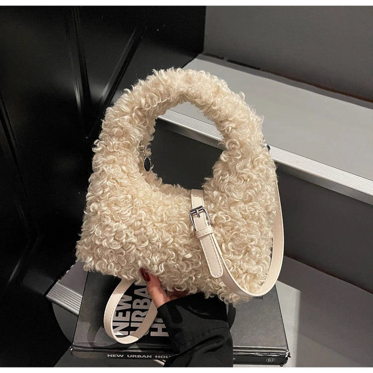 Plush Sweet Shoulder Bags for Women Cute Autumn and Winter 2025 New Versatile Fashion Large Capacity Women's Handbags