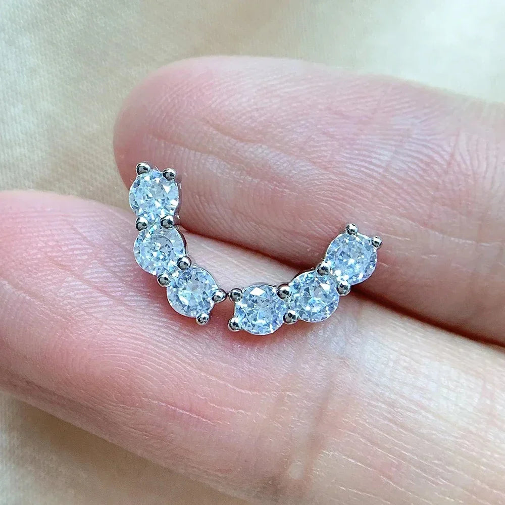 100% 925 Sterling Silver Earring 3mm Moissanite Stud Earrings For Women D Color VVS1 Diamonds Earring  Certified Wholesale