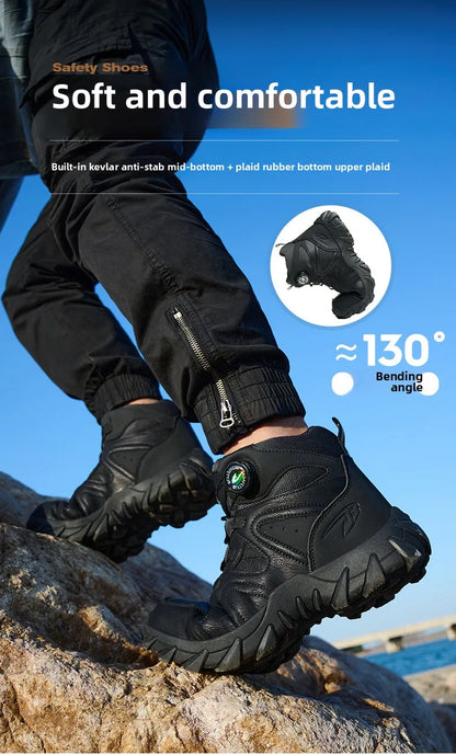 Work Safety Shoes Smash-proof and Puncture-proof Sports Safety Shoes Outdoor Mountaineering Wear-resistant Steel Boots