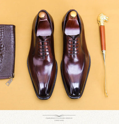 Italian Luxury High Quality Elegant Male Natural Genuine Leather Social Shoes Office Career Business Formal Solid Oxfords Shoes