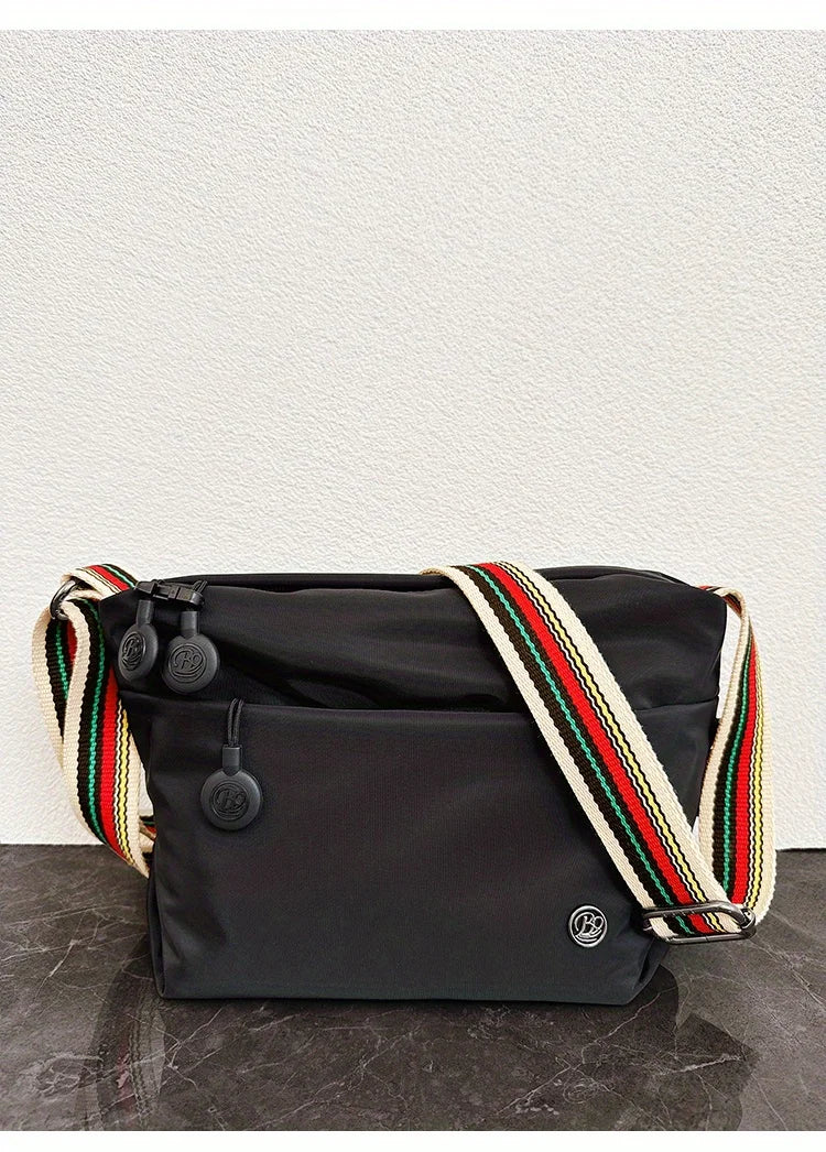 Ultra-light Nylon Crossbody Bag for Women Adjustable Wide Strap Lightweight Women's Bag Zipper Closure Stylish Messenger Bag