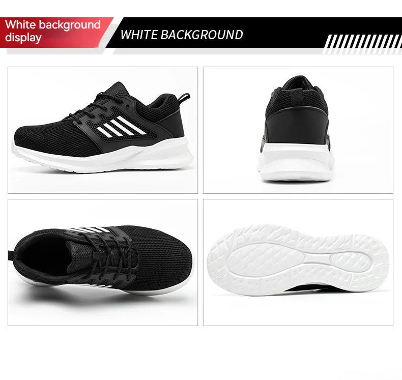 Men Safety Shoes Anti-smash Anti-puncture Work Shoes Lightweight Safety Boots Fashion Comfortable Soft Low Top Protective Shoes