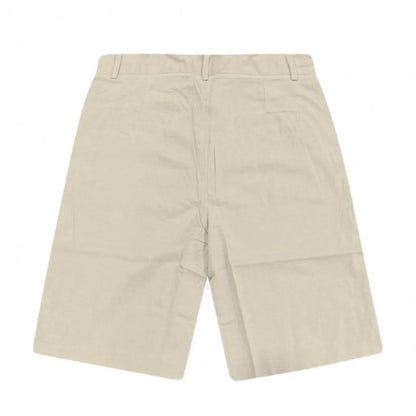 2025 Summer Cotton Linen Shorts for Men Solid Casual Button Pocket Beach Shorts Men's Comfortable Simple Vacation Leiture Pants