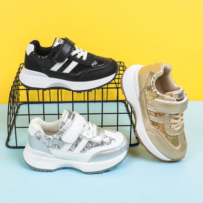 Children Leather Patchwork Sneaker 2025 Spring Autumn New Soft Bottom Casual Shoes School Sports Sneakers for Boys Girls
