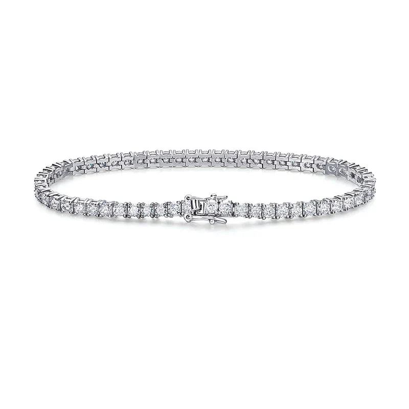 3/4/5mm Pass Diamond Test Moissanite Tennis Bracelets for Women Men Original 925 Sterling Silver Bangles with Certificate