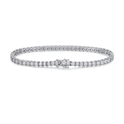 3/4/5mm Pass Diamond Test Moissanite Tennis Bracelets for Women Men Original 925 Sterling Silver Bangles with Certificate