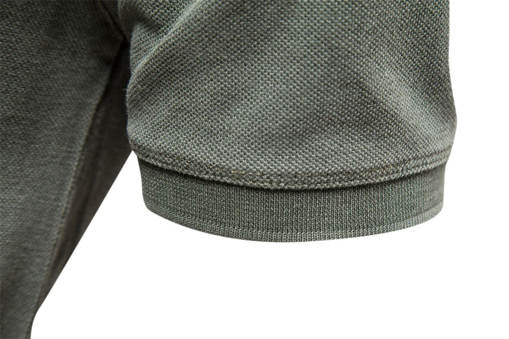 100% Cotton Solid Color Men's Polo Shirts Casual Short Sleeve Turndown Men's Shirts Fashion Streetwear Polos for Men