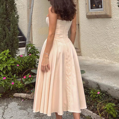 Summer Party Dresses 2025 New Arrivals Fit and Flare Elegant Midi Dress Red Night Date Dress