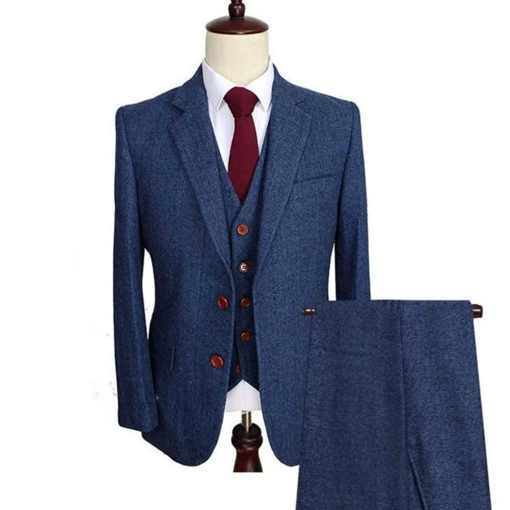 Men's Slim Fit Wedding Tuxedo Smoking Suit Notch Lapel Formal Business Party Blazer with Pants Groom Attire