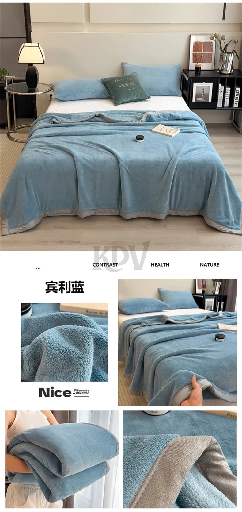 Double Layer Solid Color Milk Velvet Blanket Autumn Winter Thicken Warm Plush Blanket for Bed Sofa Single Double Thick Bed Sheet