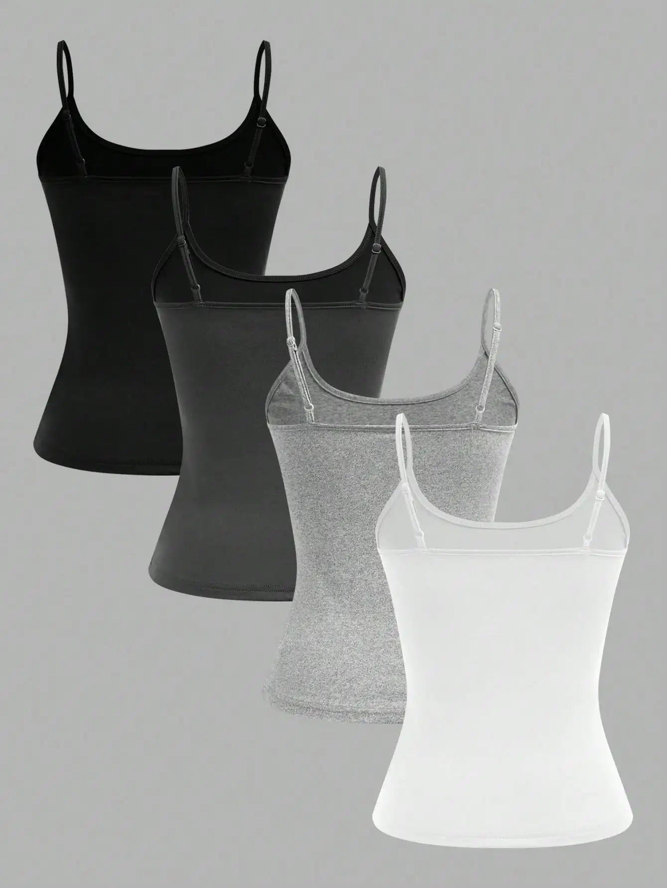 4 pcs Women Solid Color  Camisoles Vest Women Tank Tops Female Summer Sexy Strap Basic Tops Sleeveless Camisole T-shirt
