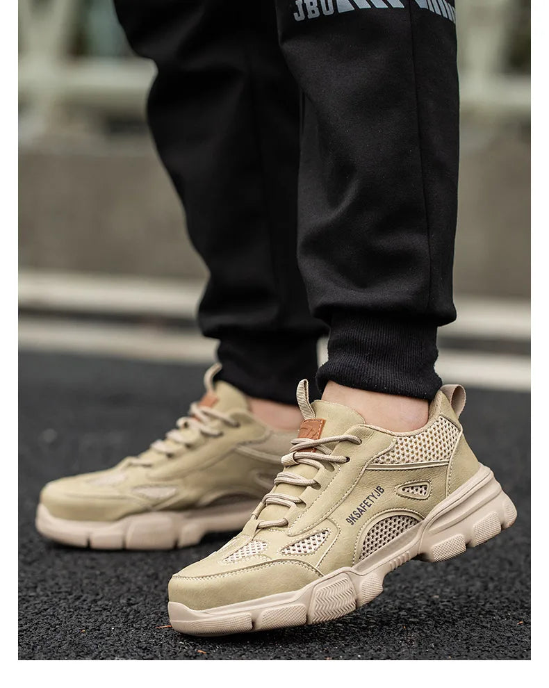 Unisex Mesh Steel Toe Cap Summer Safety Shoes For Men Light Breathable Sneaker Comfortable Indestructible Hombre Work Sneakers