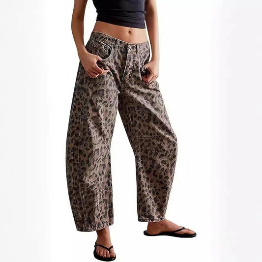 Casual Loose Mid-waist Cylindrical Women's Jeans