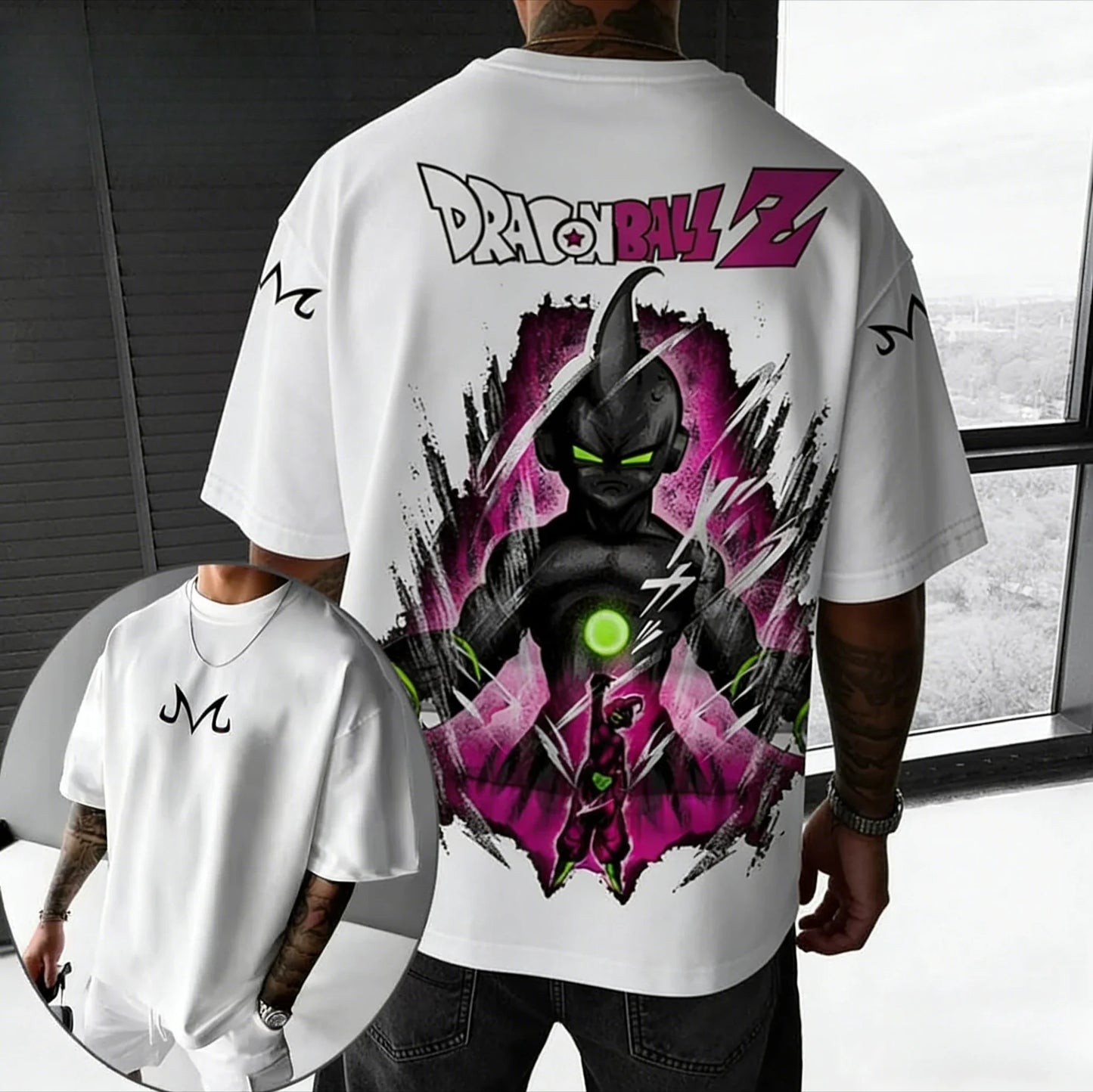 Anime Cotton T-shirt Summer New Majin Buu Co Branded Men's and Women's Trendy Loose Casual Short Sleeve Top