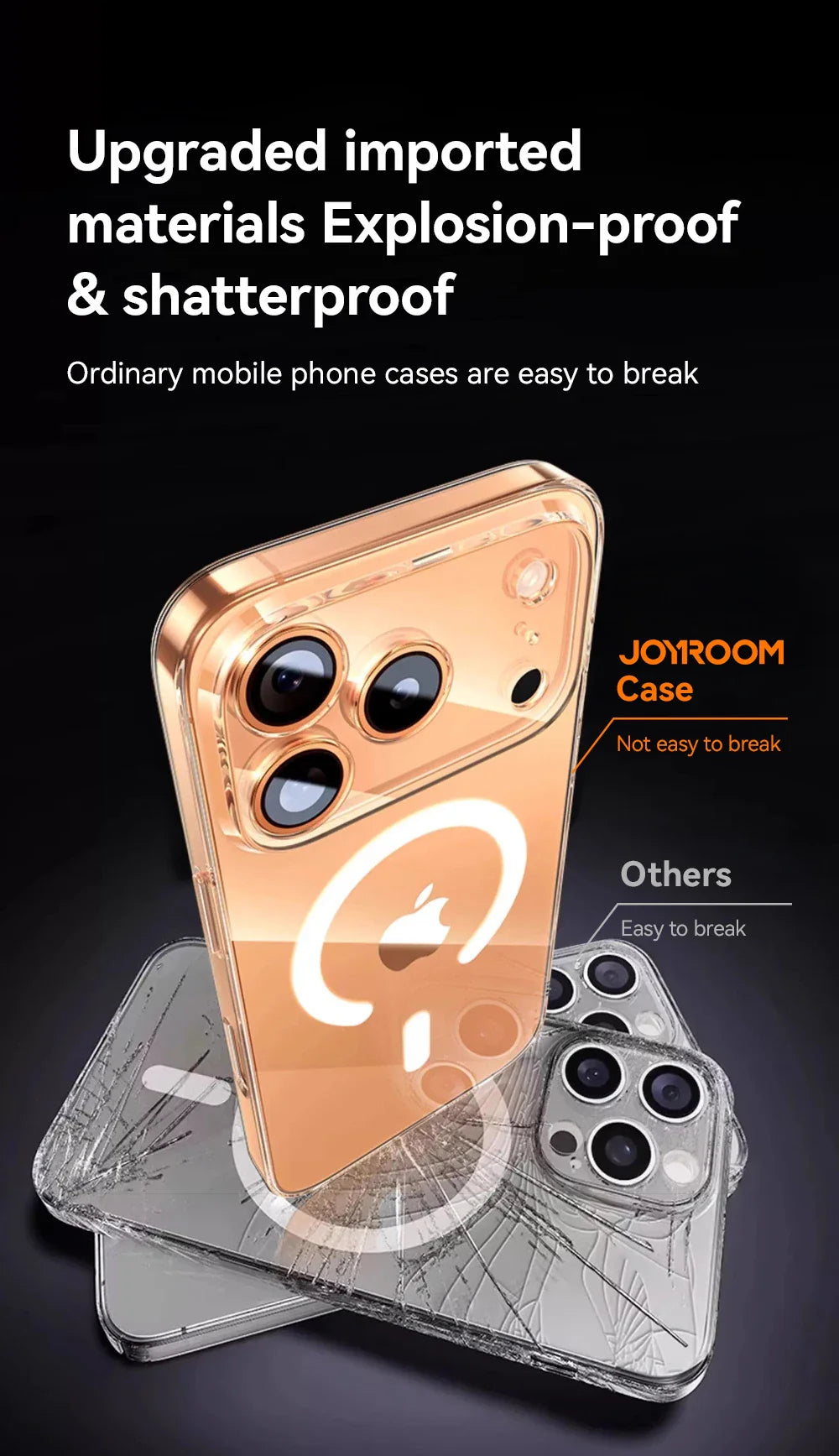 Joyroom for iPhone 17 pro Max Clear Case Compatible with Magsafe Anti-Yellow Magnetic Phone Hard Transparent Case for iPhone 17