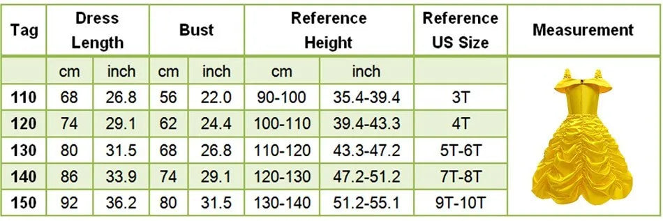 Kid Snow White Cinderella Rapunzel Elsa Belle Costume Girl Halloween Christmas Carnival Dress Children Princess Evening Gown