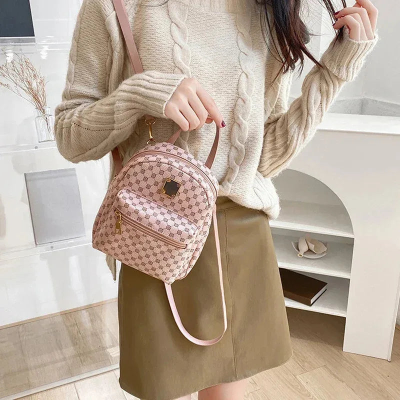 Classic floral material backpack for women, fashionable student backpack for women, daily shopping bag for women