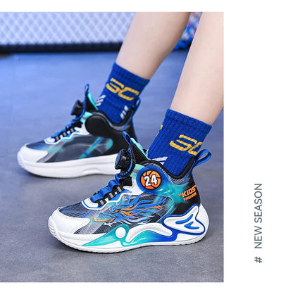 Luxury Boy Sneaker 2025 New Fashion Outdoor Kids Basketball Shoes Soft Sole School Children Sports Shoes for Boy 4 To 12 Years