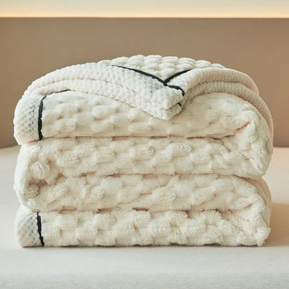 Tortoiseshell Velvet Thermal Blanket 150x200cm - 3D Textured All-Season Throw for Bed Sofa, Soft Fluffy Large Size Home Decor