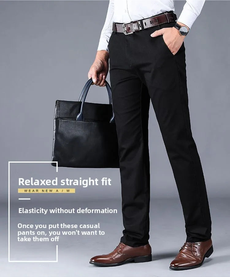 Men's Business Casual Pants Spring Summer Elastic Trousers Office Suit Pant Quick Dry Formal Stretch Pant Breathable Comfortable