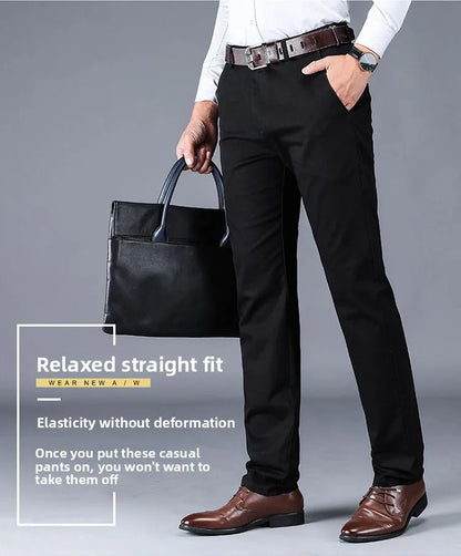 Men's Business Casual Pants Spring Summer Elastic Trousers Office Suit Pant Quick Dry Formal Stretch Pant Breathable Comfortable